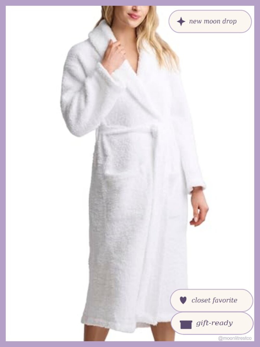 CozyChic Plush Adult Robe Soft Knit Shawl Collar Unisex Housecoat